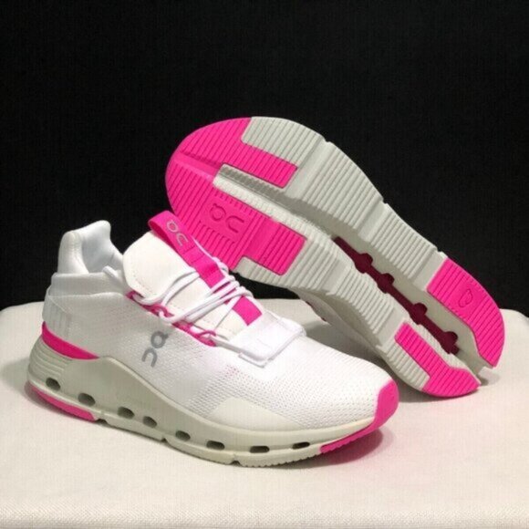 New On Cloud Cloudnova "Barbie" Women Pink Shoes White - Picture 1 of 5